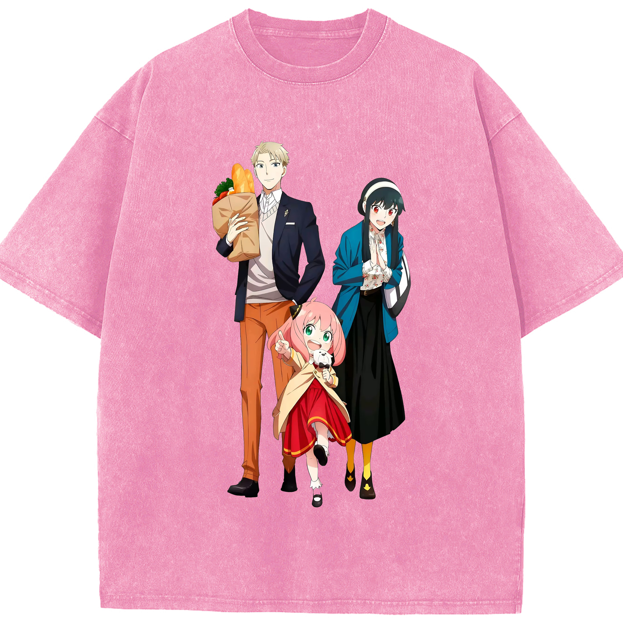 （画像用） SPY×FAMILY间谍家家酒 綿100% ヴィンテージ風 半袖Tシャツ（フロントプリント）